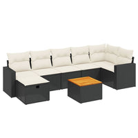 Set Divani da Giardino con Cuscini 8 pz Nero in Polyrattan 3264843