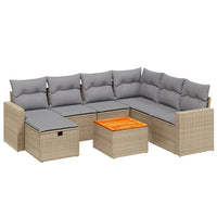 Set Divano da Giardino 8 pz con Cuscini Beige Misto Polyrattan 3264853