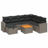 Set Divano da Giardino 8 pz con Cuscini Grigio in Polyrattancod mxl 90521