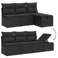 Set Divani da Giardino con Cuscini 8 pz Nero in Polyrattan 3264954