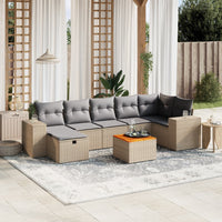 Set Divano da Giardino 8 pz con Cuscini Beige Misto Polyrattancod mxl 114768