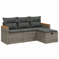 Set Divani da Giardino 4 pz con Cuscini in Polyrattan Grigio 3265274