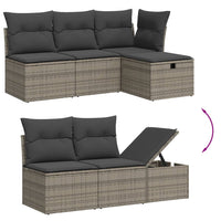 Set Divano da Giardino 6 pz con Cuscini Grigio in Polyrattan 3265519