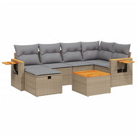 Set Divano da Giardino 7 pz con Cuscini Beige Misto Polyrattan 3265525