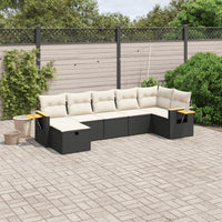 Set Divani da Giardino con Cuscini 7pz Nero Polyrattan 3265529