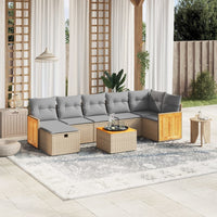 Set Divano da Giardino 8 pz con Cuscini Beige Misto Polyrattan 3265756