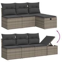 Set Divano da Giardino 8 pz con Cuscini Grigio in Polyrattan 3265771