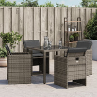 Sedie da Giardino con Cuscini 4pz Grigio in Polyrattan 4007437