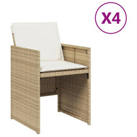 Sedie da Giardino con Cuscini 4 pz Beige in Polyrattancod mxl 91891