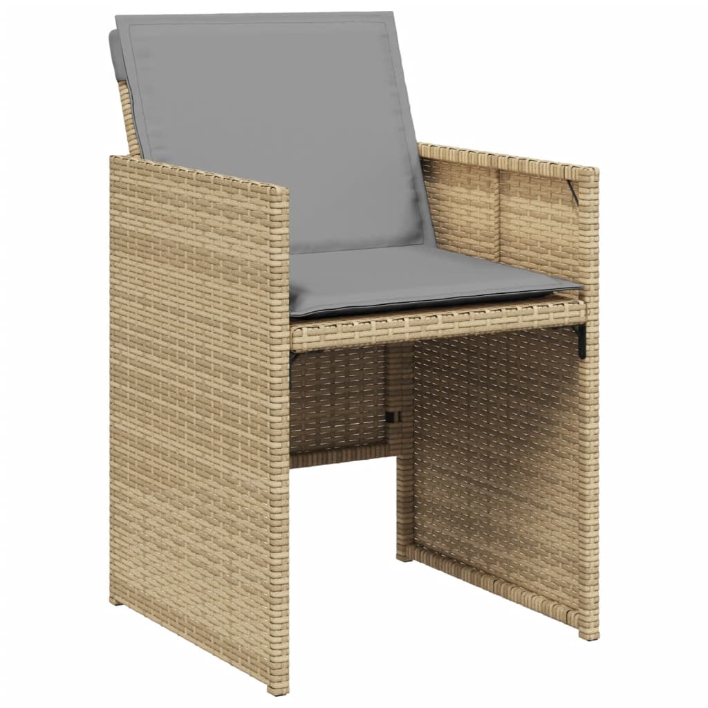 Sedie da Giardino con Cuscini 4 pz Beige Misto in Polyrattan 4007441