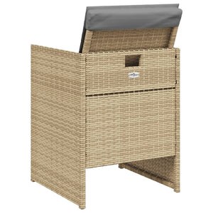 Sedie da Giardino con Cuscini 4 pz Beige Misto in Polyrattan 4007441