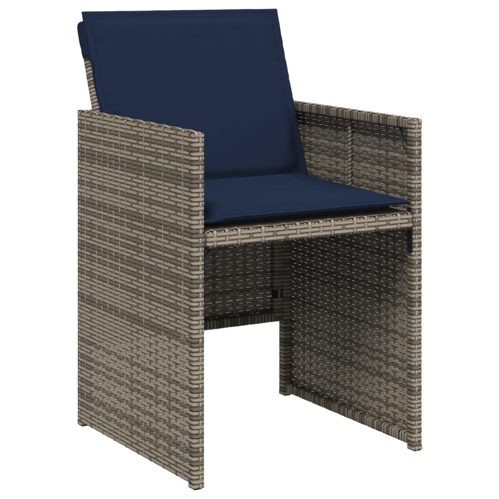 Sedie da Giardino con Cuscini 4pz Grigio in Polyrattan 4007442