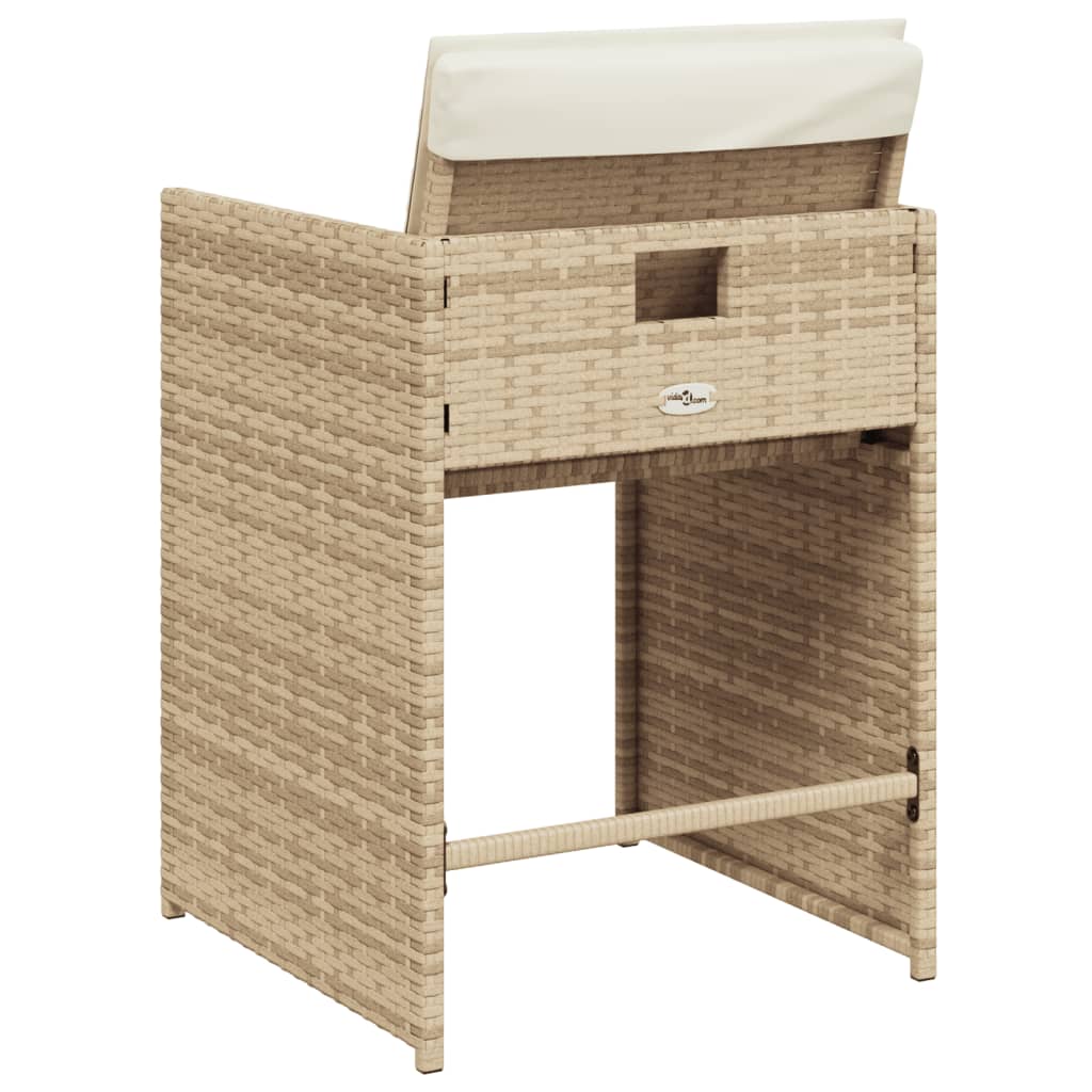 Sedie da Giardino con Cuscini 4 pz Beige in Polyrattan 4007459