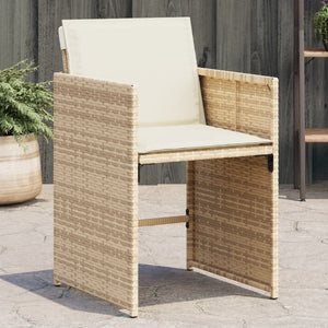 Sedie da Giardino con Cuscini 4 pz Beige in Polyrattan 4007459