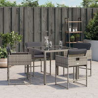 Sedie da Giardino con Cuscini 4pz Grigio in Polyrattan 4007477