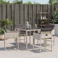 Sedie da Giardino con Cuscini 4 pz Grigio Chiaro in Polyrattan 4007480