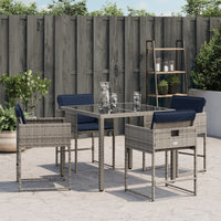 Sedie da Giardino con Cuscini 4pz Grigio in Polyrattan 4007482