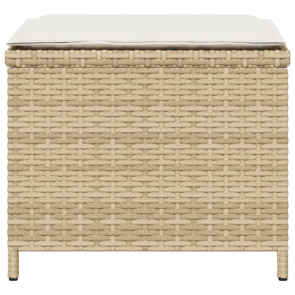 Sgabelli Giardino con Cuscini 4pz Beige 40x40x35 cm Polyrattan 4007487