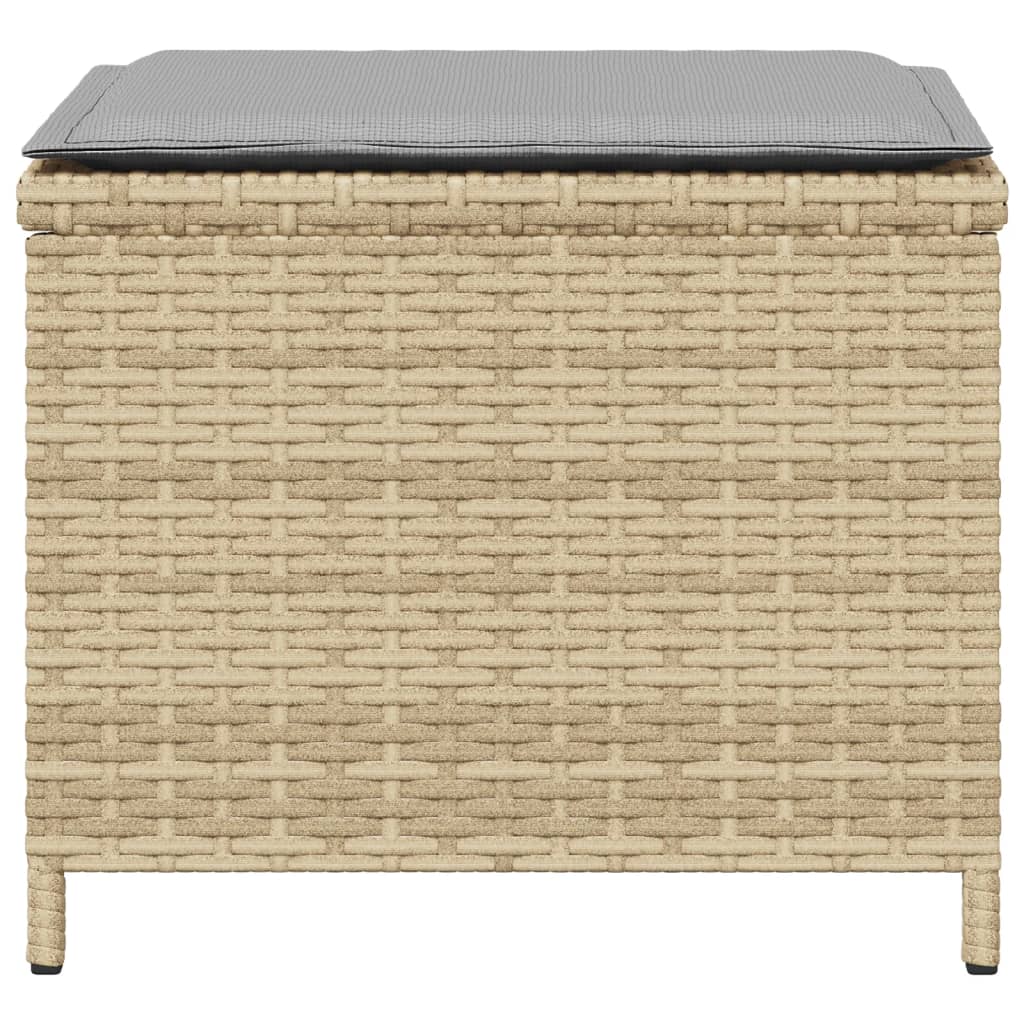 Sgabelli Giardino Cuscini 4pz Beige Misto 40x40x35cm Polyrattan 4007489