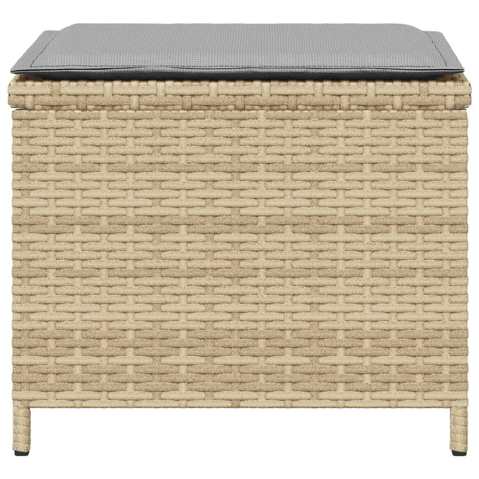 Sgabelli Giardino Cuscini 4pz Beige Misto 40x40x35cm Polyrattan 4007489