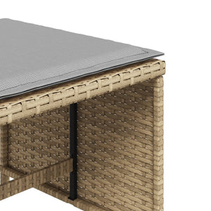 Sgabelli Giardino Cuscini 4pz Beige Misto 40x40x35cm Polyrattan 4007489