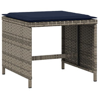 Sgabelli Giardino con Cuscini 4 pz Grigi 40x40x35 cm Polyrattan 4007490