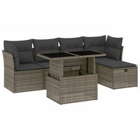 Set Divano da Giardino 6 pz con Cuscini Grigio in Polyrattan 3274640