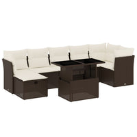 Set Divani da Giardino 8 pz con Cuscini Marrone in Polyrattan 3274673