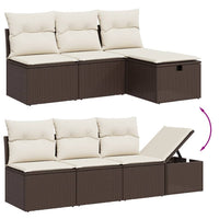 Set Divani da Giardino 8 pz con Cuscini Marrone in Polyrattan 3274673