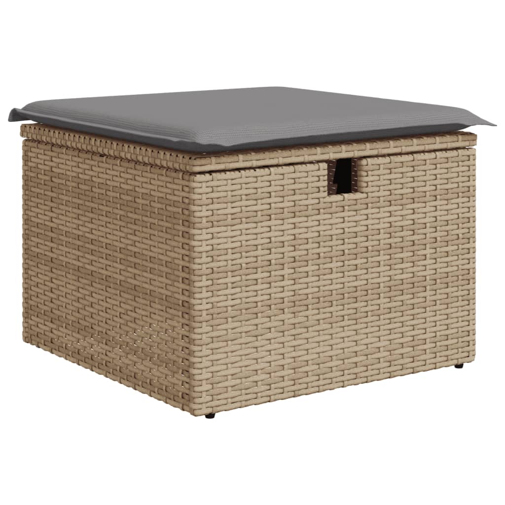 Set Divano da Giardino 9 pz con Cuscini Beige in Polyrattan 3274709