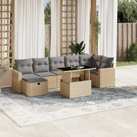 Set Divano da Giardino 8 pz con Cuscini Beige in Polyrattan 3274829