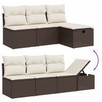 Set Divani da Giardino 8 pz con Cuscini Marrone in Polyrattan 3274843