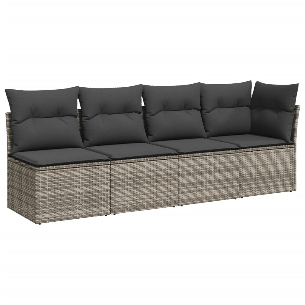 Set Divano da Giardino 8 pz con Cuscini Grigio in Polyrattan 3275150