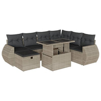 Set Divano da Giardino 8pz con Cuscini Grigio Chiaro Polyrattan 3275162