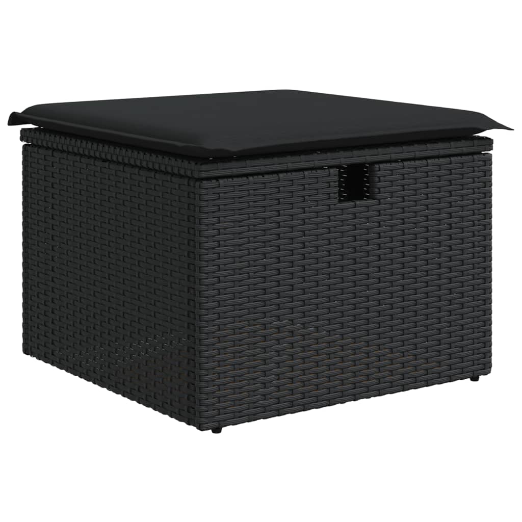 Set Divani da Giardino con Cuscini 7pz Nero Polyrattan 3275295