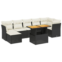 Set Divani da Giardino con Cuscini 8 pz Nero in Polyrattancod mxl 115944