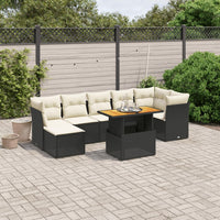 Set Divani da Giardino con Cuscini 8 pz Nero in Polyrattancod mxl 115944