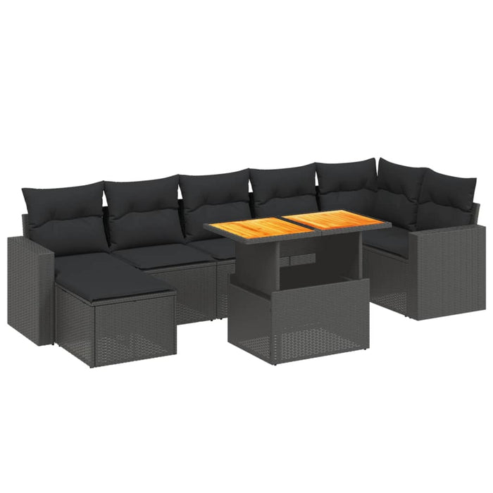 Set Divani da Giardino con Cuscini 8 pz Nero in Polyrattancod mxl 112882