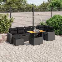 Set Divani da Giardino con Cuscini 8 pz Nero in Polyrattancod mxl 112882