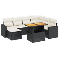 Set Divani da Giardino con Cuscini 8 pz Nero in Polyrattancod mxl 114385