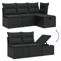 Set Divani da Giardino con Cuscini 7pz Nero Polyrattan 3275701