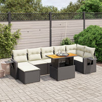 Set Divani da Giardino con Cuscini 8 pz Nero in Polyrattancod mxl 89029