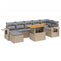 Set Divano da Giardino 8 pz con Cuscini Beige in Polyrattan 3275712