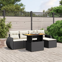 Set Divano da Giardino 6 pz con Cuscini Nero in Polyrattancod mxl 112881