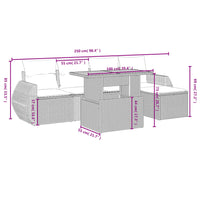 Set Divano da Giardino 6 pz con Cuscini Grigio in Polyrattan 3275811