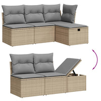 Set Divani da Giardino 7 pz con Cuscini Beige in Polyrattan 3275817