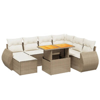 Set Divano da Giardino 8 pz con Cuscini Beige in Polyrattan 3275830