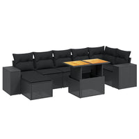 Set Divani da Giardino con Cuscini 8 pz Nero in Polyrattan 3275932