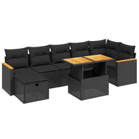 Set Divani da Giardino con Cuscini 8 pz Nero in Polyrattancod mxl 112584