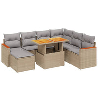 Set Divano da Giardino 8 pz con Cuscini Beige in Polyrattan 3276055